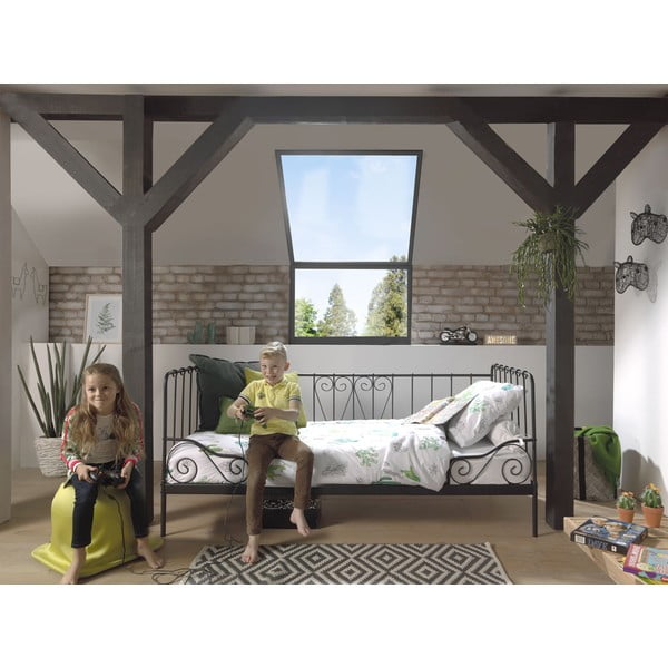 Juoda vaikiška lova 90x200 cm Alice - Vipack-image-1