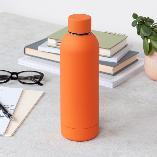 Oranžinės spalvos iš nerūdijančio plieno butelis Kelioninis buteliukas 500 ml – Rex London-image-1