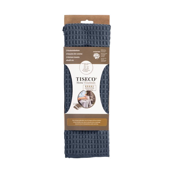 Iš mikropluošto virtuvės rankšluosčiai 2 vnt. 40x60 cm Waffle – Tiseco Home Studio-image-1