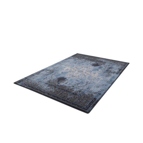 Mėlynos spalvos iš vilnos kilimas 100x180 cm Difida – Agnella-image-4