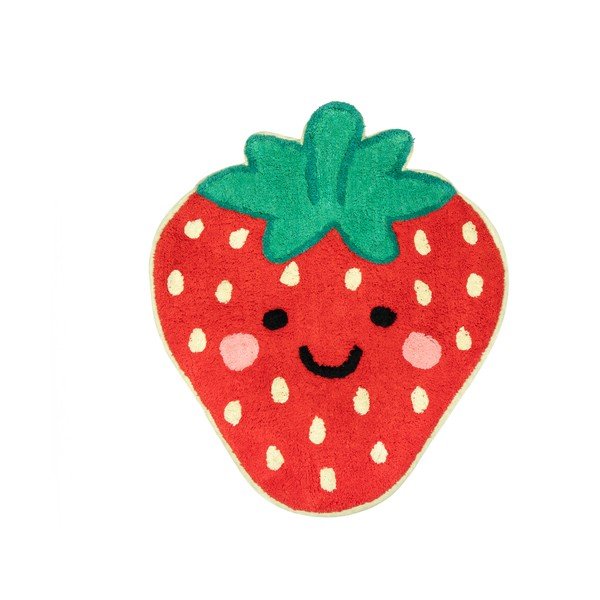 Raudonos spalvos iš medvilnės vaikiškas kilimas 60x52 cm Strawberry – Sass & Belle