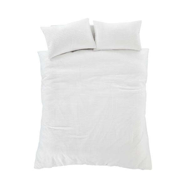 Baltos spalvos viengulė patalynė 135x200 cm Muscat Waffle – Pineapple Elephant