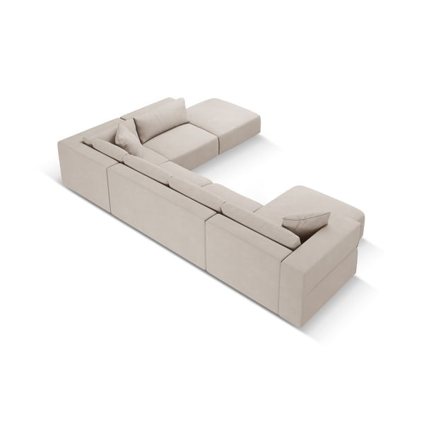 Kampinė sofa smėlio spalvos (su dešiniuoju kampu/„U“ formos) Esther – Milo Casa-image-3