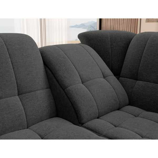 Tamsiai pilkos spalvos sulankstoma/su sandėliavimo vieta kampinė sofa (su dešiniuoju kampu/„L“ formos) Sado – ELTAP-image-1