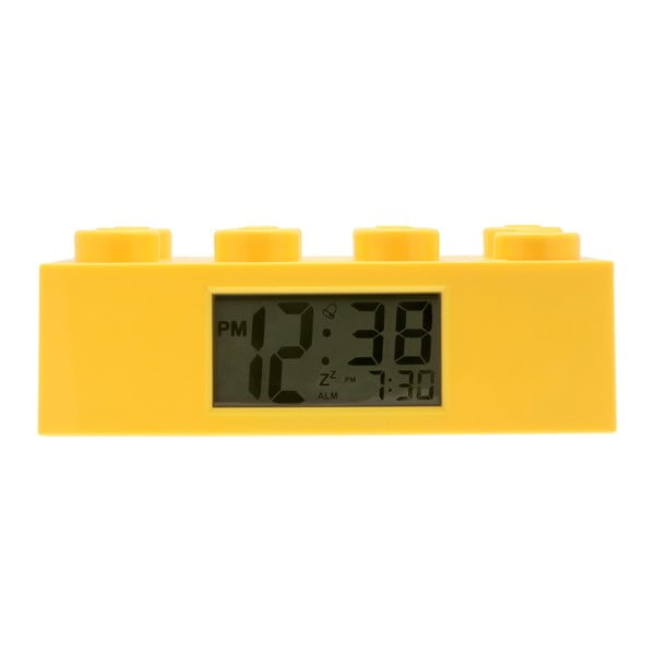 Geltonas laikrodis su LEGO® plytų žadintuvu