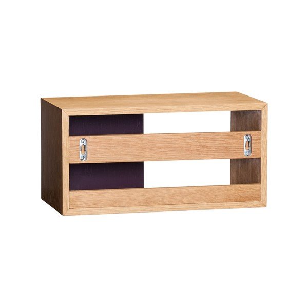 Bordo spalvos/natūralios spalvos sieninė lentyna iš ąžuolo 40 cm Slide – Hübsch-image-4