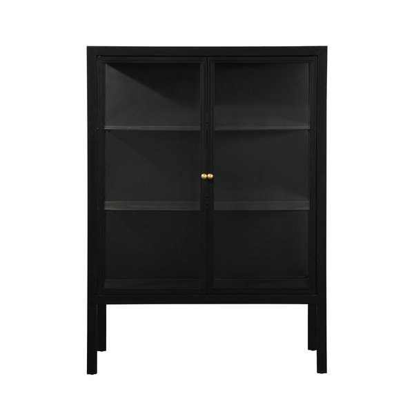 Juoda dviejų durų vitrina Støraa Alva, aukštis 140 cm