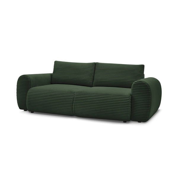 Iš kordinio velveto sulankstoma sofa tamsiai žalios spalvos 257 cm Lucien – Bobochic Paris-image-3