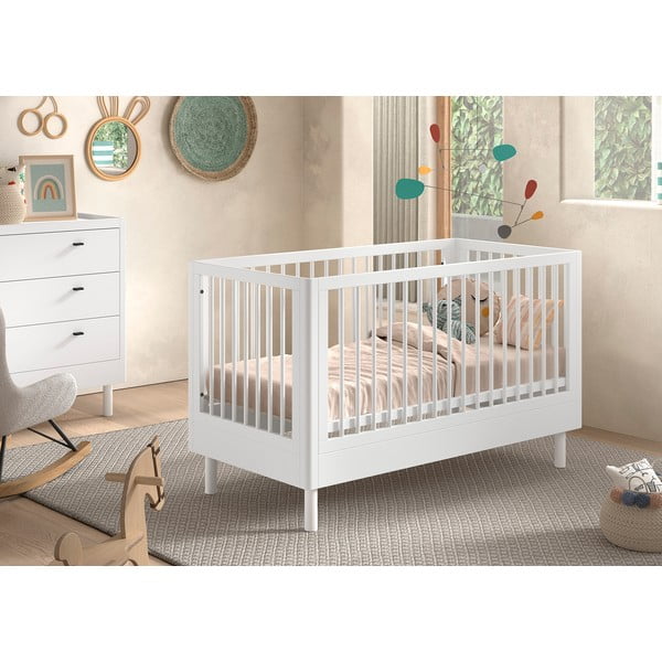 Baltos spalvos iš buko masyvo vaikiška lovelė 70x140 cm Forrest – Vipack-image-1