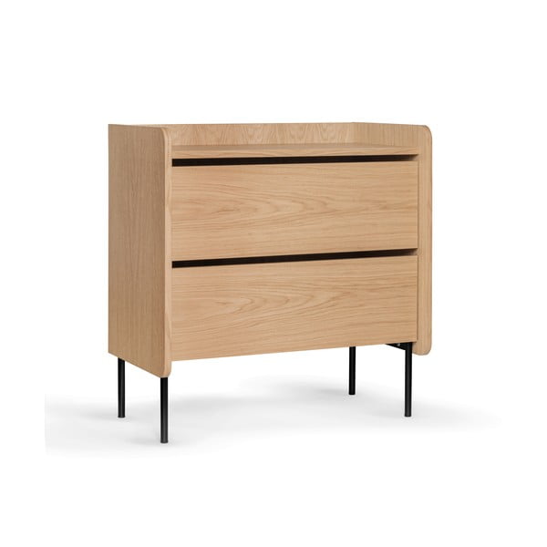 Aukšta šoninė spintelė natūralios spalvos iš ąžuolo 80x82 cm Wrap – Bonami Selection-image-2