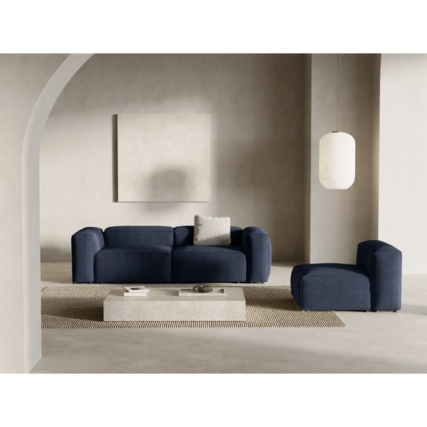 Tamsiai mėlynos spalvos iš kordinio velveto sofa 264 cm Bergamo – Cosmopolitan Design-image-1