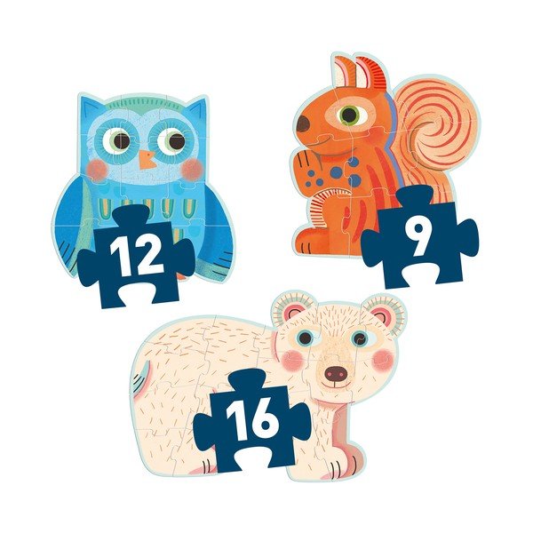 3 vaikiškų dėlionių rinkinys Djeco Forest-image-2