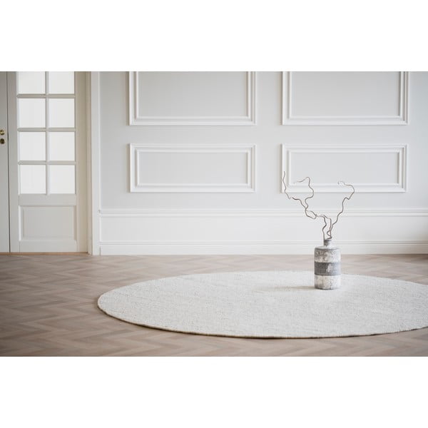 Šviesiai pilkos spalvos vilnonis apvalus kilimas ø 250 cm Auckland - Rowico-image-2