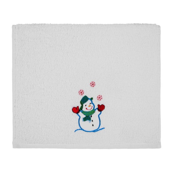 Kalėdinis baltas sniego senis vonios rankšluostis, 30 x 50 cm