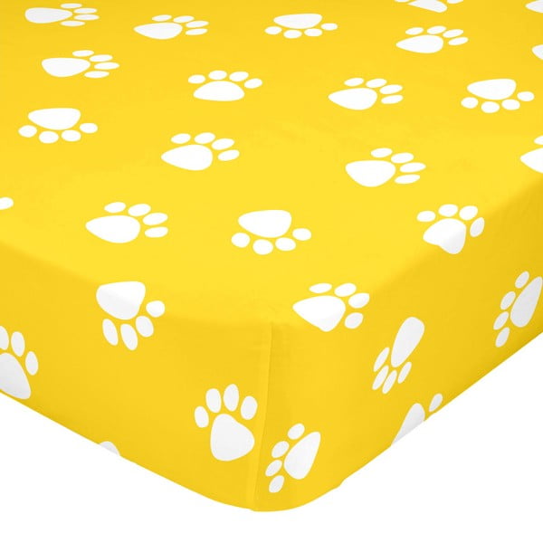 Geltonas elastinis lapas "Mr. Fox Dogs", 70 x 140 cm