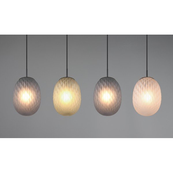 Matinės juodos spalvos kabantis šviestuvas su stiklo gaubtu Facette – Trio-image-1