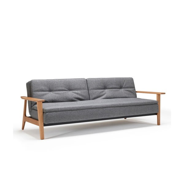 Tamsiai pilka Inovacija "Dublexo Frej Twist Charcoal" sofa-lova, 90 x 234 cm