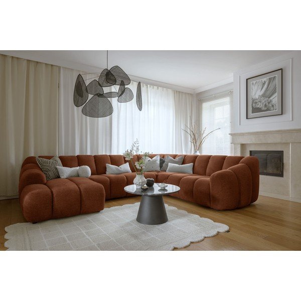 Terakotos spalvos kampinė sofa (su dešiniuoju kampu/„U“ formos) Shell – Miuform-image-1