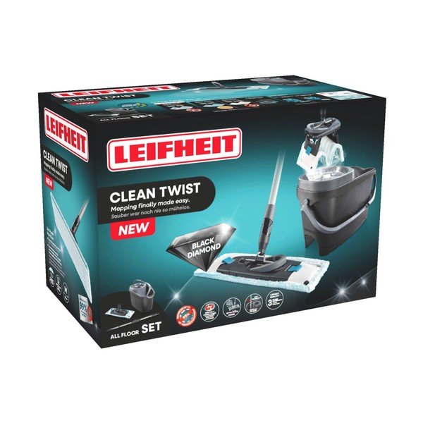 Besisukanti šluostė su kibiru Clean Twist M Ergo Black – LEIFHEIT-image-3