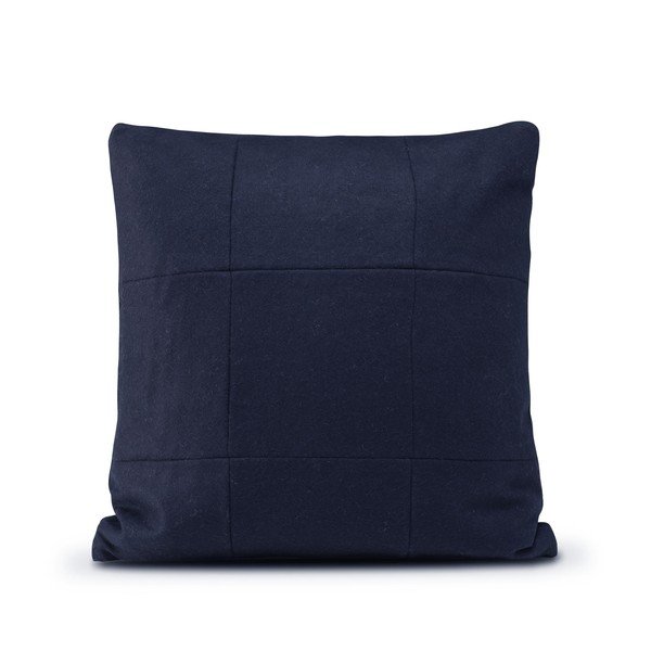 Tamsiai mėlynas vilnonis užvalkalas HF Living Felt Navy, 50 x 50 cm-image-1