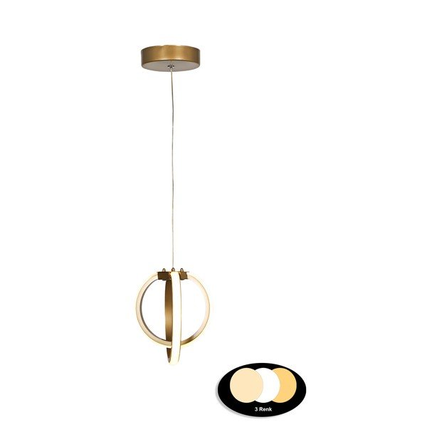 Bronzinės spalvos iš metalo kabantis šviestuvas LED ø 25 cm Sezen – Squid Lighting