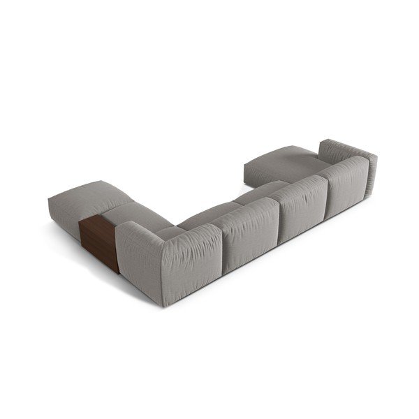 Modulinė kampinė sofa šviesiai pilkos spalvos (su dešiniuoju kampu/„U“ formos) Martina – Micadoni Home-image-3