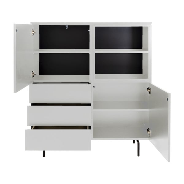 Aukšta šoninė spintelė baltos spalvos 120x133 cm Plain – Tenzo-image-2