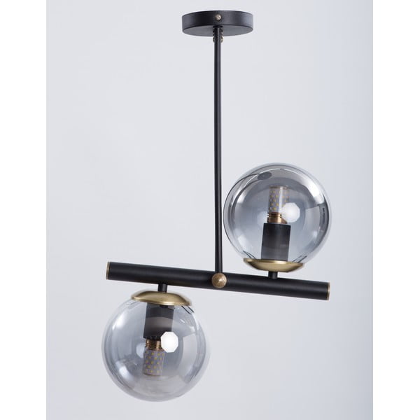Lubinis šviestuvas juodos spalvos ø 15 cm su stiklo gaubtu Libra – Squid Lighting