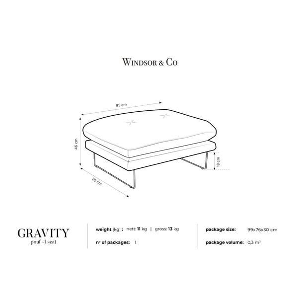 Tamsiai mėlynas aksominis pufas Windsor & Co Sofas Gravity-image-4