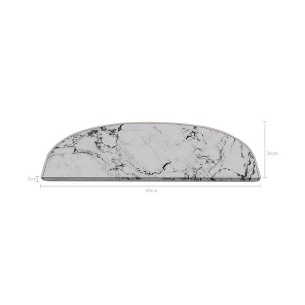 Laiptų kilimėlių rinkiniai baltos spalvos 16 vnt. 20x65 cm Marble Dream – Vitaus-image-2