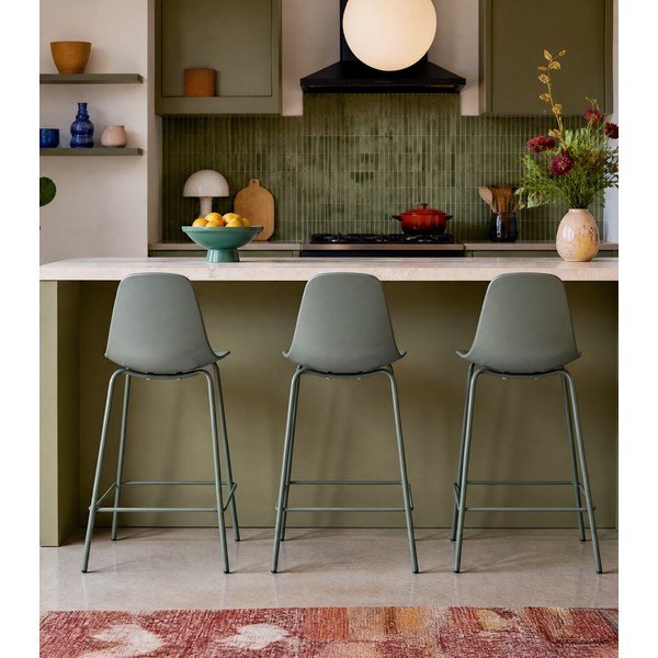 Khaki spalvos iš plastiko baro taburetė (sėdynės aukštis 67,5 cm) Whitby – Unique Furniture-image-3