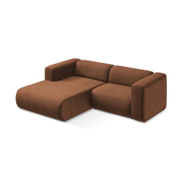 Terakotos spalvos kampinė sofa (su kairiuoju kampu/su gultu) Ekahi – Makamii-image-3