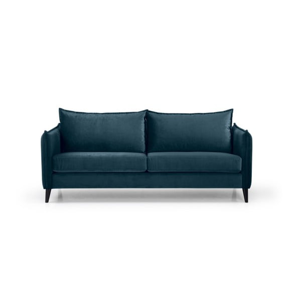 Mėlyna aksominė sofa Scandic Leo, 208 cm