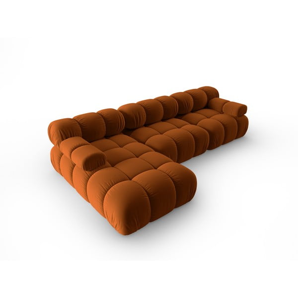 Sofa oranžinės spalvos iš velveto 285 cm Bellis – Micadoni Home-image-4