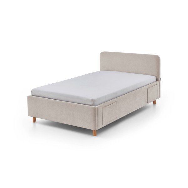 Smėlio spalvos vaikiška lova su sandėliavimo vieta su lovos grotelėmis 140x200 cm Cosy – Meise Möbel