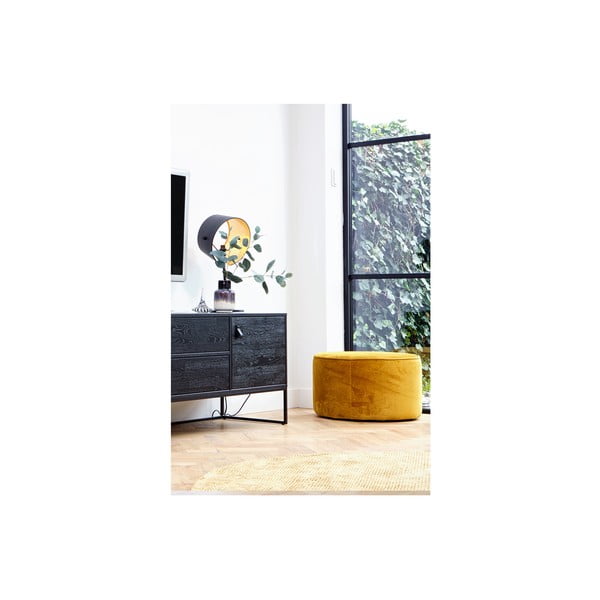 Garstyčių spalvos pufas WOOOD Sara Low-image-3