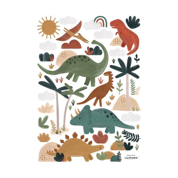 Lipdukų lapas 30x42 cm Great Dinosaurs – Lilipinso