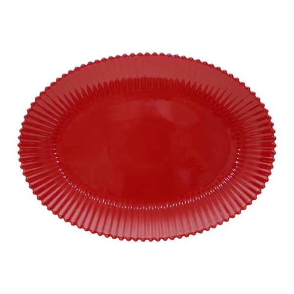 Rubino raudonumo keramikos ovalus padėklas "Costa Nova Pearl", plotis 50 cm