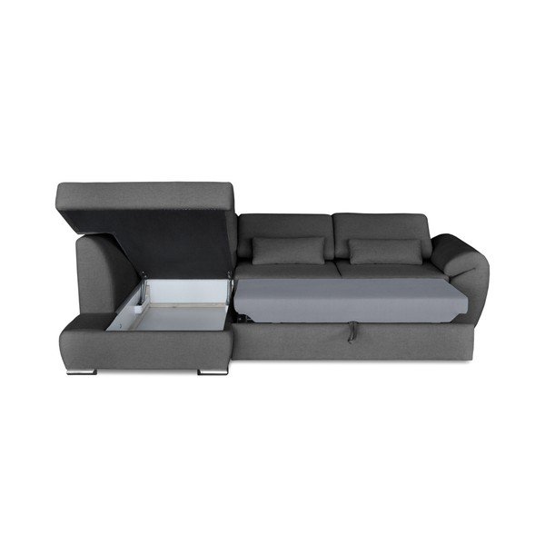 Tamsiai pilka kampinė sofa-lova "Windsor & Co. Sofos Epsilon, kairysis kampas-image-4