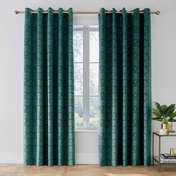 Žalios spalvos užuolaidos 2 vnt. 168x183 cm Art Deco Pearl – Catherine Lansfield-image-1