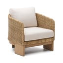 Smėlio spalvos/natūralios spalvos medžio masyvo/dirbtinis rotangas sodo krėslas Xoriguer – Kave Home