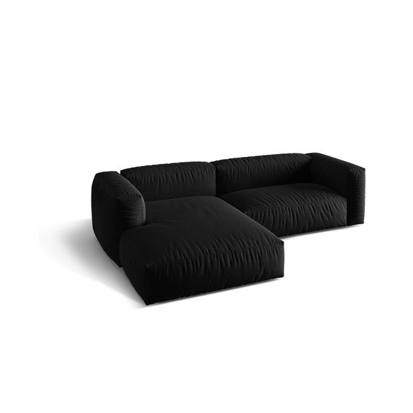 Modulinė kampinė sofa juodos spalvos (su kairiuoju kampu) Martina – Micadoni Home-image-2