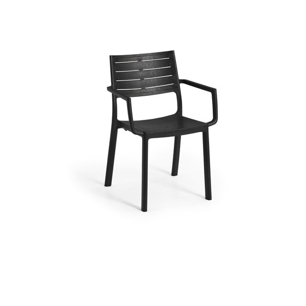 Plastikinė sodo kėdė juodos spalvos Metaline – Keter