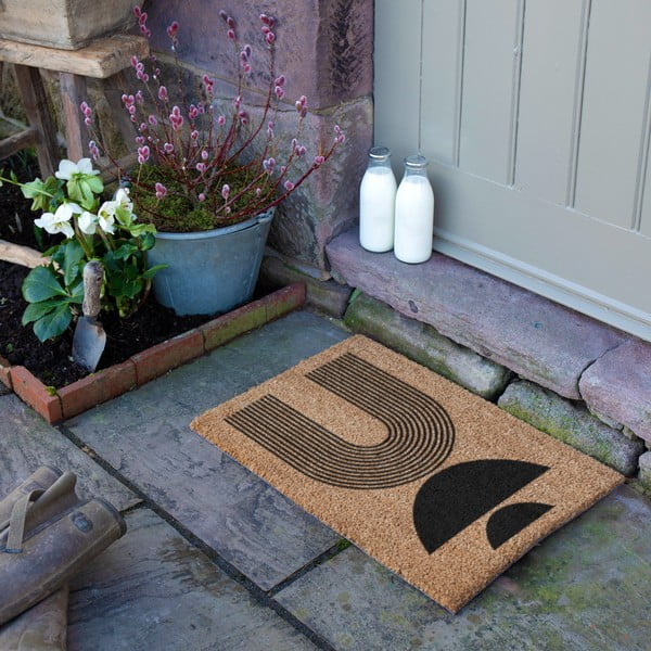Iš kokoso pluošto grindų kilimėlis 40x60 cm Half Moon – Artsy Doormats-image-2