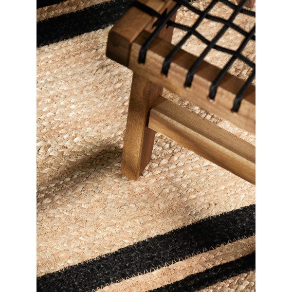Apverčiamas/rankų darbo juodos spalvos/natūralios spalvos iš džiuto kilimas 80x250 cm Looma – Hanse Home-image-4