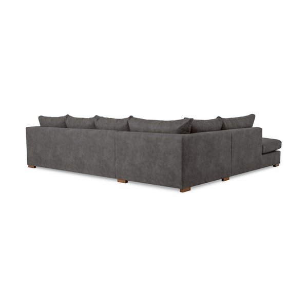 Iš dirbtinės odos kampinė sofa antracito spalvos (su kairiuoju kampu) Hamburg – Scandic-image-3