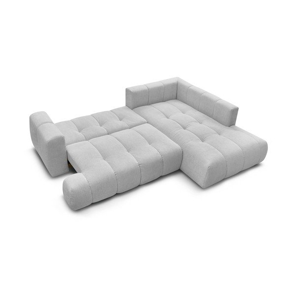 Šviesiai pilkos spalvos sulankstoma/su sandėliavimo vieta kampinė sofa (su dešiniuoju kampu/„L“ formos) Fuji – Bobochic Paris-image-4