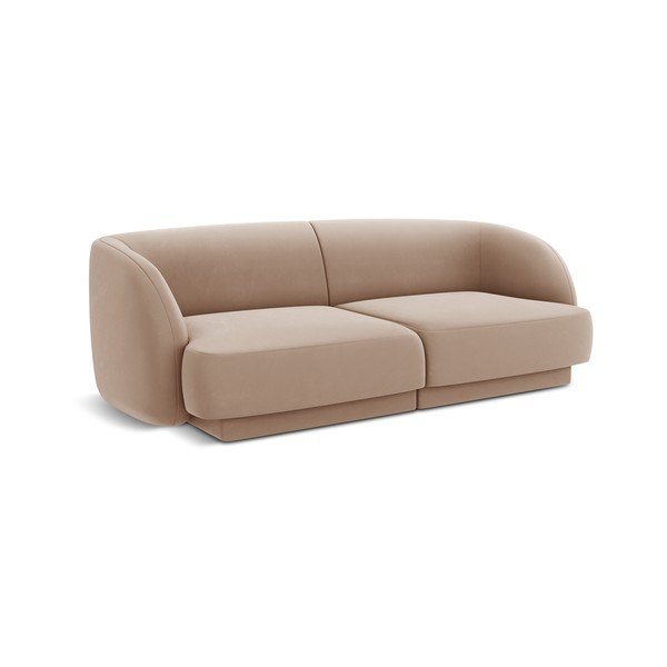Sofa smėlio spalvos iš velveto 184 cm Miley  – Micadoni Home-image-2
