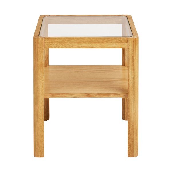 Šoninis stalas su stikliniu stalviršiu 40x40 cm Lourmarin – House Nordic-image-2