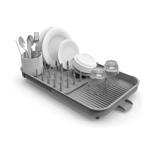 Reguliuojamas iš plastiko kiaurasamtis pilkos spalvos 34x37 cm Duo – Joseph Joseph